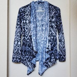 Soma Black and White Lounge Burnout Cardigan Style Top.  Size Medium